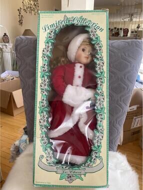 Limited Collection Genuine Porcelain Doll in Santa Outfit